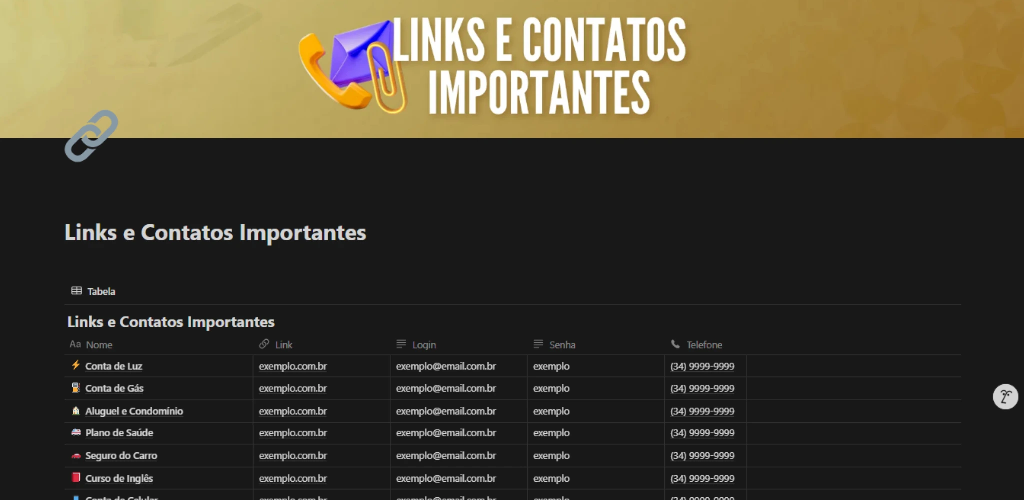 LINKS E CONTATOS IMPORTANTES